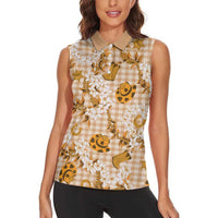 Mokihana Maile Ilima Leis Paniolo Palaka Women Sleeveless Polo Shirt Hawaiian Kula Spirit LT9 - Polynesian Pride