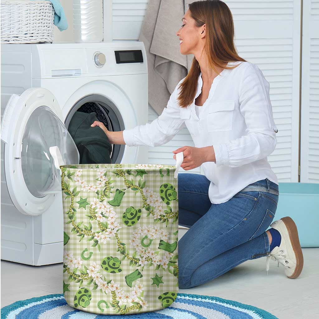 Mokihana Maile Ilima Leis Paniolo Palaka Laundry Basket Hawaiian Omaomo Ala Spirit - Polynesian Pride