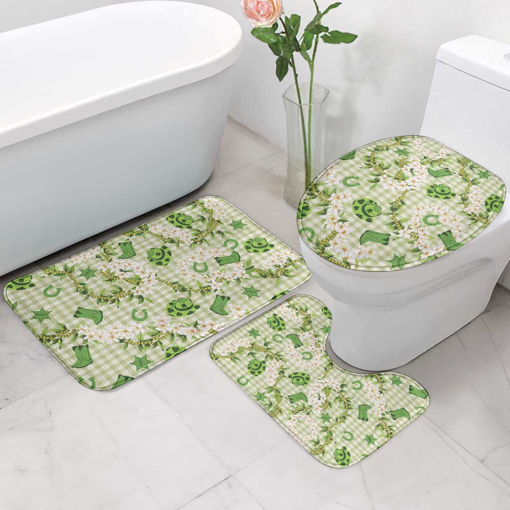 Mokihana Maile Ilima Leis Paniolo Palaka Bathroom Set Hawaiian Omaomo Ala Spirit - Polynesian Pride