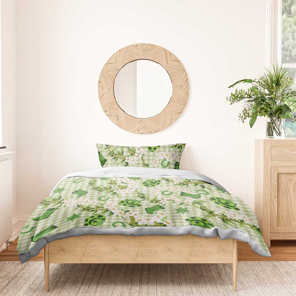 Mokihana Maile Ilima Leis Paniolo Palaka Bedding Set Hawaiian Omaomo Ala Spirit - Polynesian Pride
