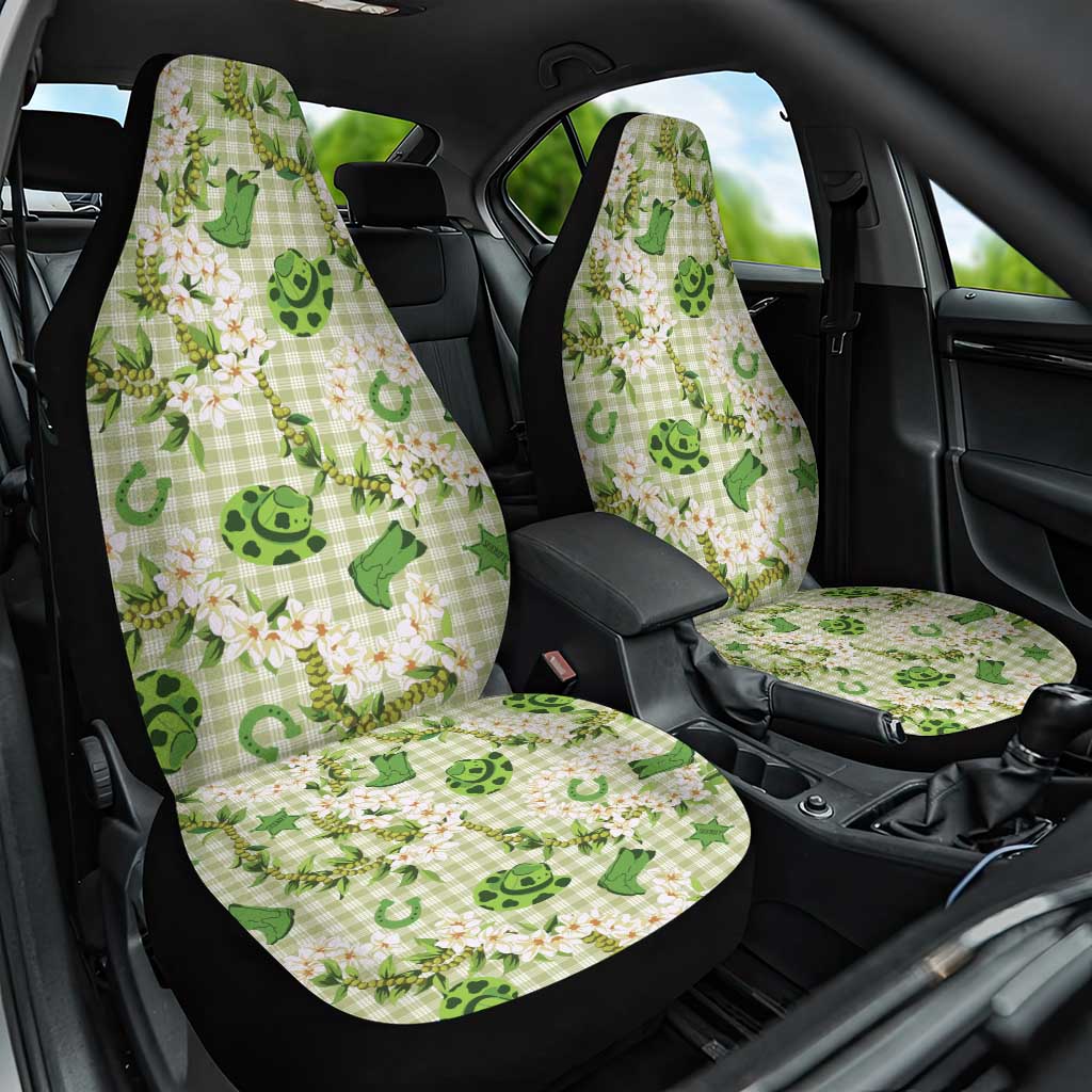 Mokihana Maile Ilima Leis Paniolo Palaka Car Seat Cover Hawaiian Omaomo Ala Spirit LT9 One Size Green - Polynesian Pride