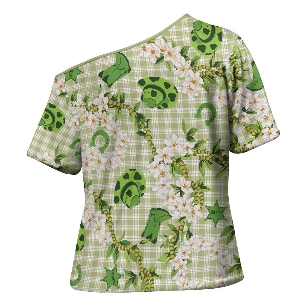 Mokihana Maile Ilima Leis Paniolo Palaka Cross Shoulder Shirt Hawaiian Omaomo Ala Spirit LT9 - Polynesian Pride