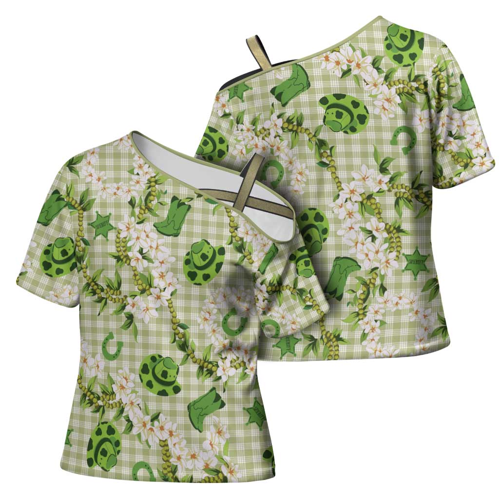 Mokihana Maile Ilima Leis Paniolo Palaka Cross Shoulder Shirt Hawaiian Omaomo Ala Spirit LT9 - Polynesian Pride