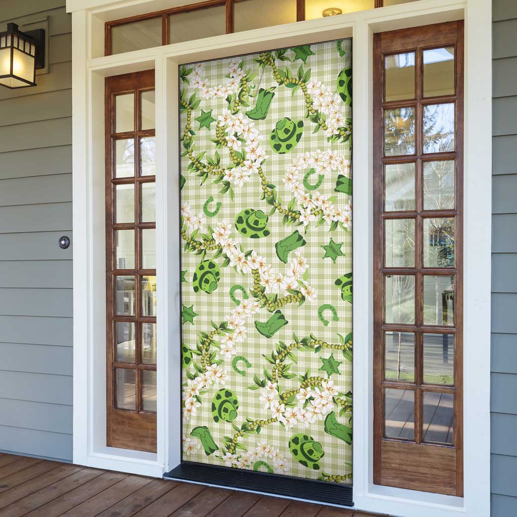 Mokihana Maile Ilima Leis Paniolo Palaka Door Cover Hawaiian Omaomo Ala Spirit LT9 - Polynesian Pride