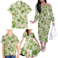 Mokihana Maile Ilima Leis Paniolo Palaka Family Matching Off The Shoulder Long Sleeve Dress and Hawaiian Shirt Hawaiian Omaomo Ala Spirit LT9 - Polynesian Pride