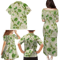 Mokihana Maile Ilima Leis Paniolo Palaka Family Matching Puletasi and Hawaiian Shirt Hawaiian Omaomo Ala Spirit LT9 - Polynesian Pride