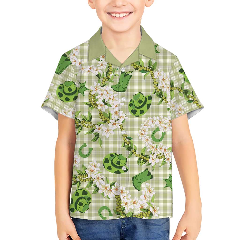 Mokihana Maile Ilima Leis Paniolo Palaka Family Matching Short Sleeve Bodycon Dress and Hawaiian Shirt Hawaiian Omaomo Ala Spirit LT9 - Polynesian Pride