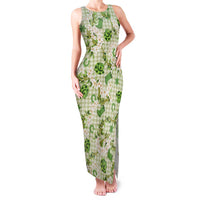 Mokihana Maile Ilima Leis Paniolo Palaka Family Matching Tank Maxi Dress and Hawaiian Shirt Hawaiian Omaomo Ala Spirit LT9 Green - Polynesian Pride