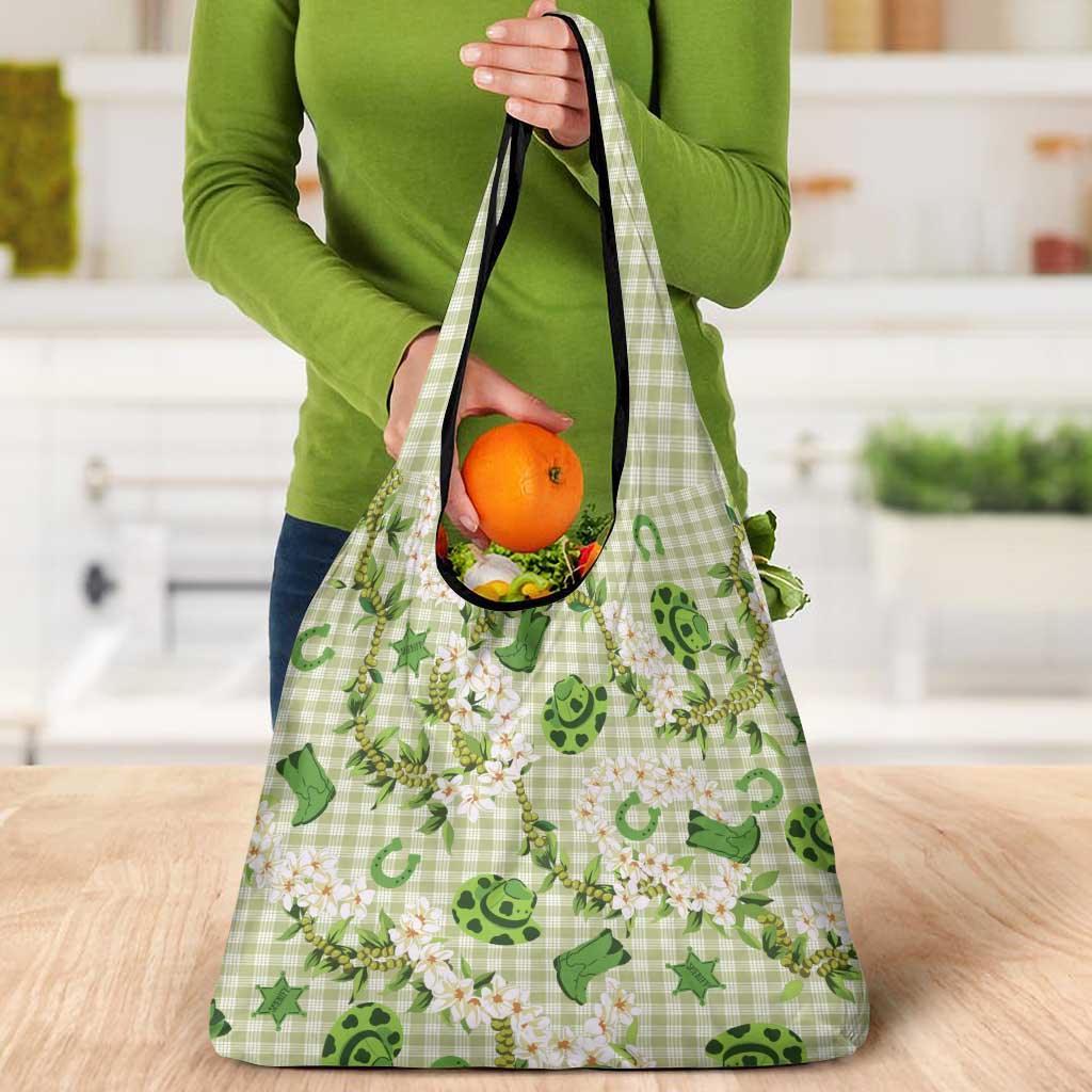 Mokihana Maile Ilima Leis Paniolo Palaka Grocery Bag Hawaiian Omaomo Ala Spirit LT9 - Polynesian Pride