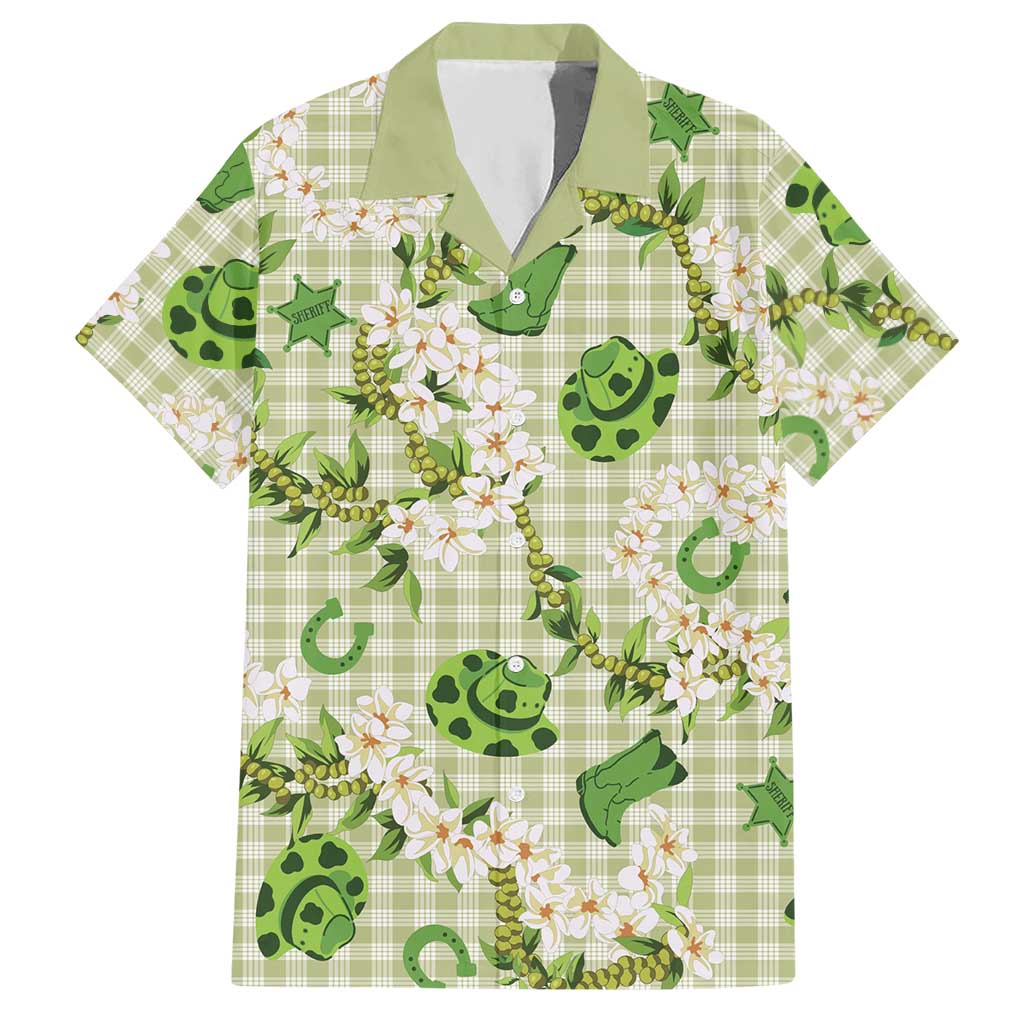 Mokihana Maile Ilima Leis Paniolo Palaka Hawaiian Shirt Hawaiian Omaomo Ala Spirit LT9 Green - Polynesian Pride