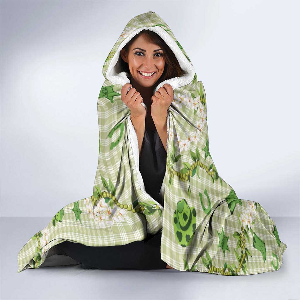 Mokihana Maile Ilima Leis Paniolo Palaka Hooded Blanket Hawaiian Omaomo Ala Spirit LT9 - Polynesian Pride