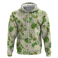 Mokihana Maile Ilima Leis Paniolo Palaka Hoodie Hawaiian Omaomo Ala Spirit LT9 Zip Hoodie Green - Polynesian Pride
