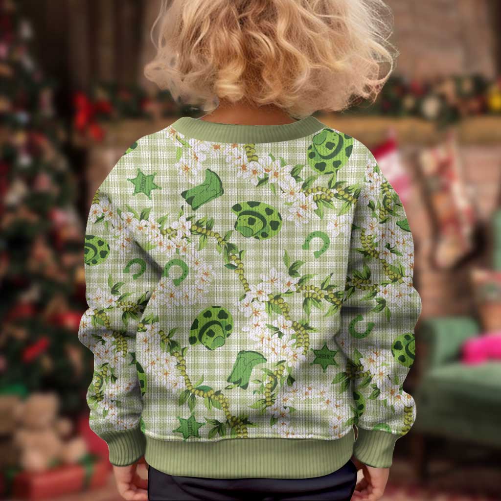 Mokihana Maile Ilima Leis Paniolo Palaka Kid Ugly Christmas Sweater Hawaiian Omaomo Ala Spirit LT9 - Polynesian Pride