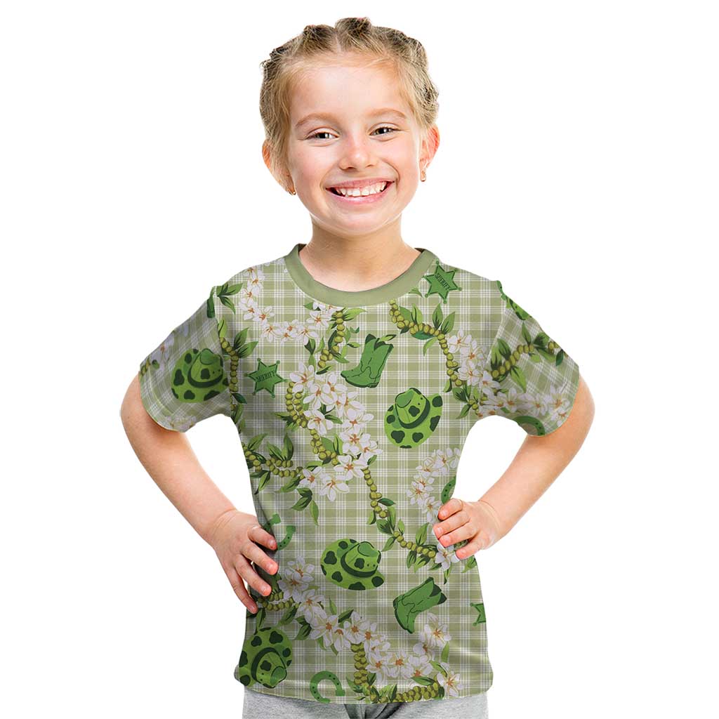 Mokihana Maile Ilima Leis Paniolo Palaka Kid T Shirt Hawaiian Omaomo Ala Spirit - Polynesian Pride