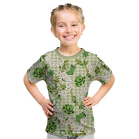 Mokihana Maile Ilima Leis Paniolo Palaka Kid T Shirt Hawaiian Omaomo Ala Spirit LT9 Green - Polynesian Pride