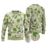 Mokihana Maile Ilima Leis Paniolo Palaka Ugly Christmas Sweater Hawaiian Omaomo Ala Spirit LT9 Green - Polynesian Pride