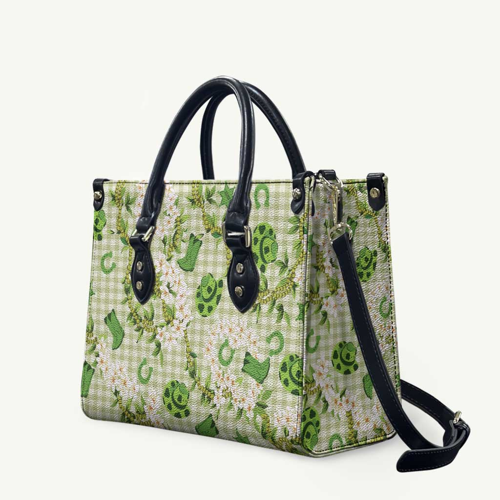 Mokihana Maile Ilima Leis Paniolo Palaka Leather Bag Hawaiian Omaomo Ala Spirit - Polynesian Pride