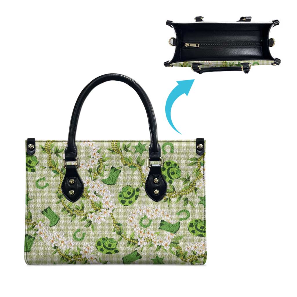 Mokihana Maile Ilima Leis Paniolo Palaka Leather Bag Hawaiian Omaomo Ala Spirit - Polynesian Pride