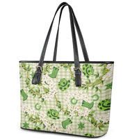 Mokihana Maile Ilima Leis Paniolo Palaka Leather Tote Bag Hawaiian Omaomo Ala Spirit LT9 - Polynesian Pride