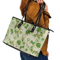 Mokihana Maile Ilima Leis Paniolo Palaka Leather Tote Bag Hawaiian Omaomo Ala Spirit LT9 - Polynesian Pride