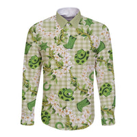 Mokihana Maile Ilima Leis Paniolo Palaka Long Sleeve Button Shirt Hawaiian Omaomo Ala Spirit LT9 Unisex Green - Polynesian Pride