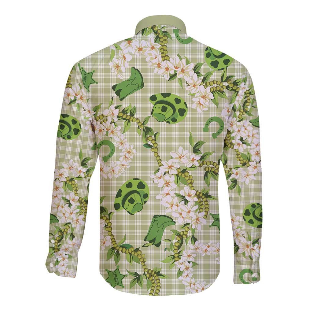 Mokihana Maile Ilima Leis Paniolo Palaka Long Sleeve Button Shirt Hawaiian Omaomo Ala Spirit LT9 - Polynesian Pride