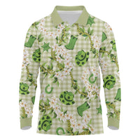 Mokihana Maile Ilima Leis Paniolo Palaka Long Sleeve Polo Shirt Hawaiian Omaomo Ala Spirit LT9 Green - Polynesian Pride