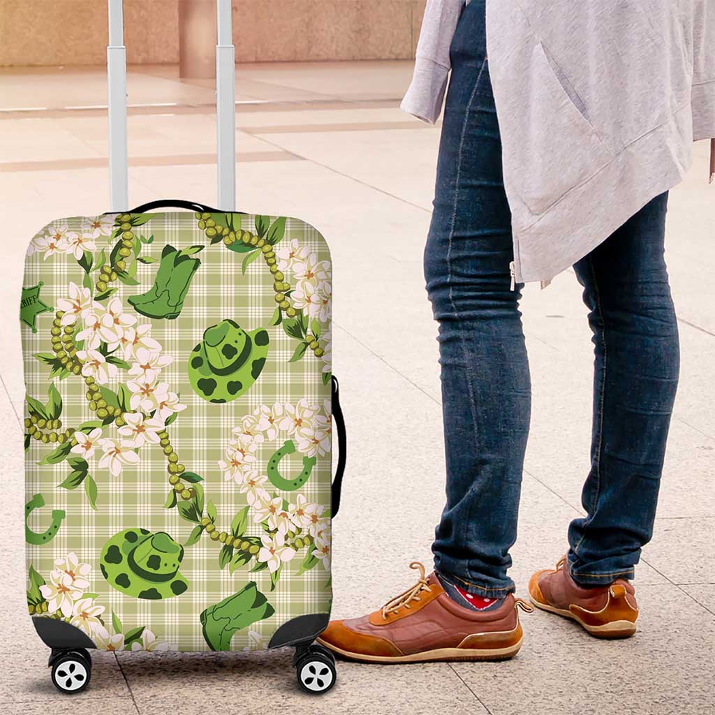 Mokihana Maile Ilima Leis Paniolo Palaka Luggage Cover Hawaiian Omaomo Ala Spirit LT9 Green - Polynesian Pride