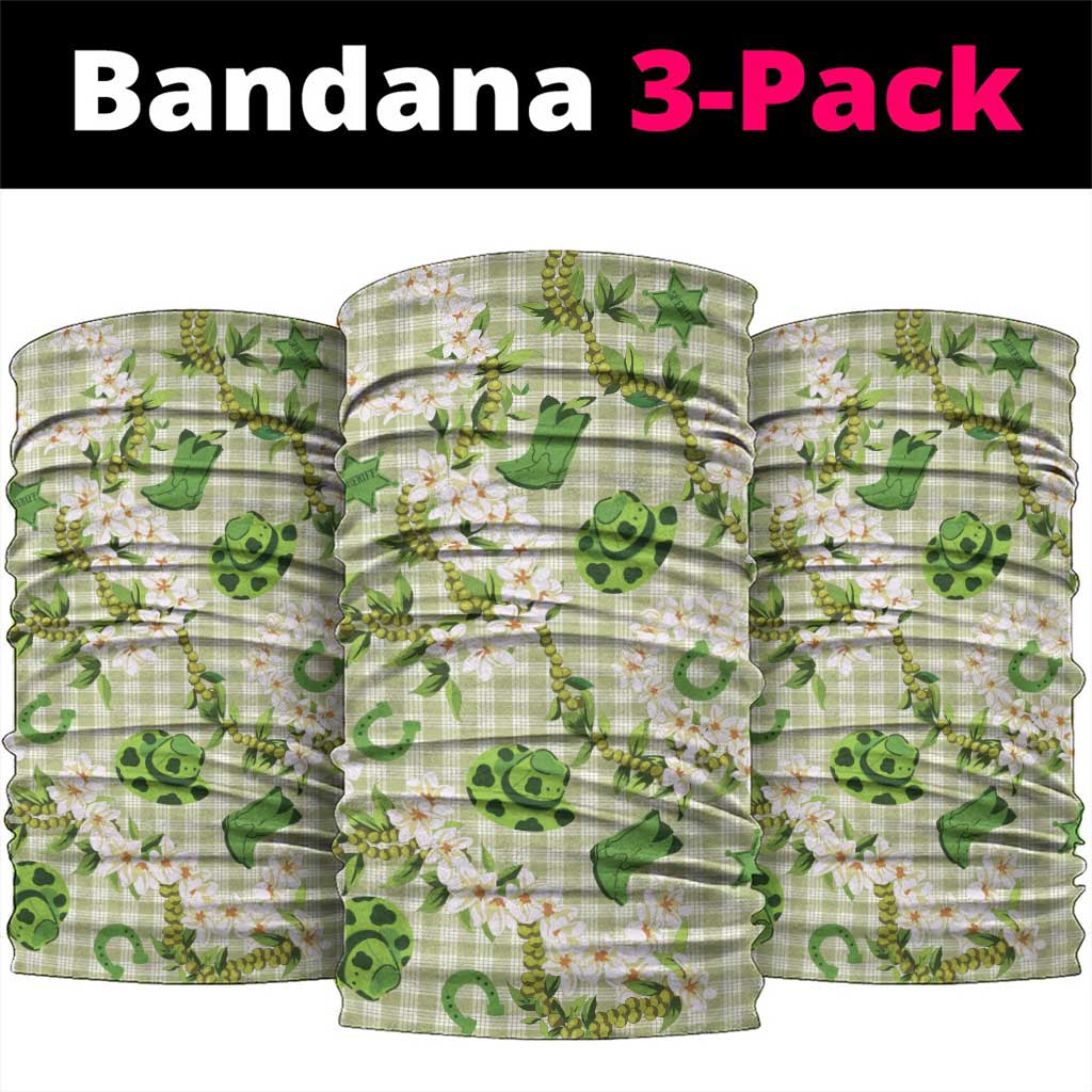 Mokihana Maile Ilima Leis Paniolo Palaka Neck Gaiter Hawaiian Omaomo Ala Spirit LT9 package One Size: 25*50cm Green - Polynesian Pride