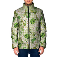 Mokihana Maile Ilima Leis Paniolo Palaka Padded Jacket Hawaiian Omaomo Ala Spirit LT9 Men Green - Polynesian Pride