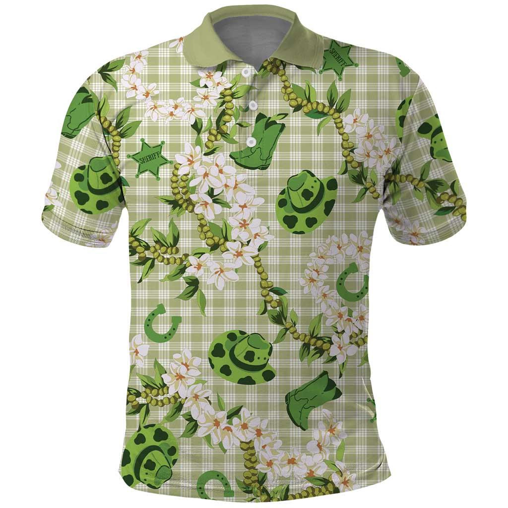 Mokihana Maile Ilima Leis Paniolo Palaka Polo Shirt Hawaiian Omaomo Ala Spirit LT9 Green - Polynesian Pride