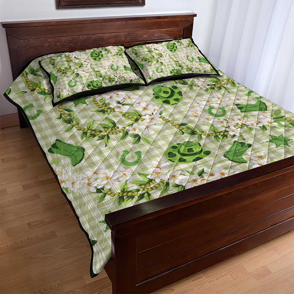 Mokihana Maile Ilima Leis Paniolo Palaka Quilt Bed Set Hawaiian Omaomo Ala Spirit LT9 - Polynesian Pride