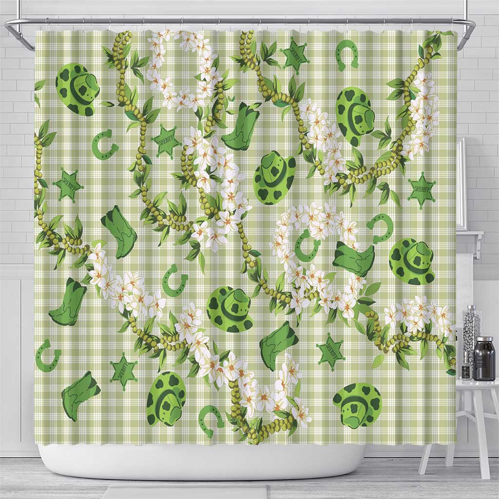 Mokihana Maile Ilima Leis Paniolo Palaka Shower Curtain Hawaiian Omaomo Ala Spirit LT9 - Polynesian Pride