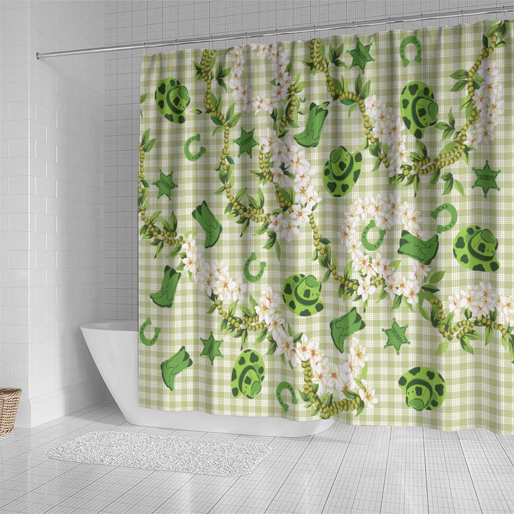 Mokihana Maile Ilima Leis Paniolo Palaka Shower Curtain Hawaiian Omaomo Ala Spirit LT9 - Polynesian Pride