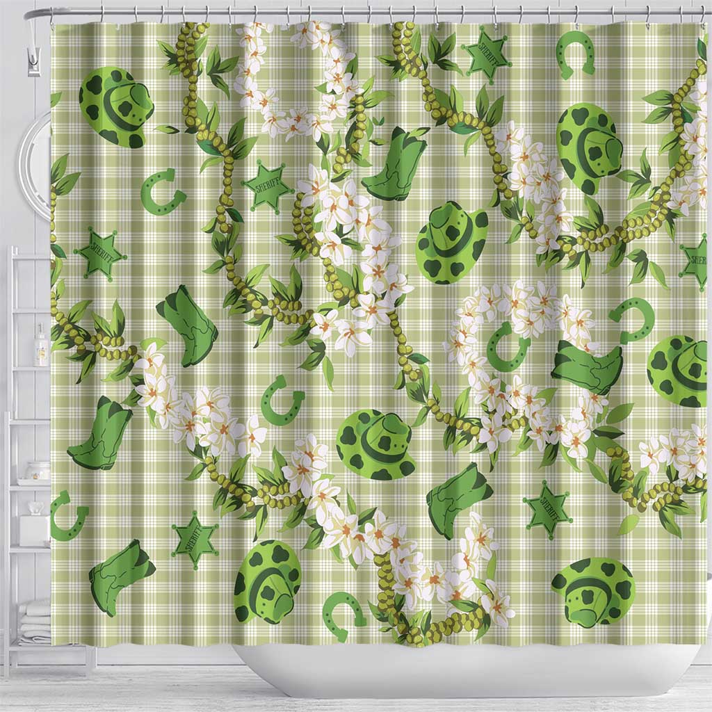 Mokihana Maile Ilima Leis Paniolo Palaka Shower Curtain Hawaiian Omaomo Ala Spirit LT9 - Polynesian Pride