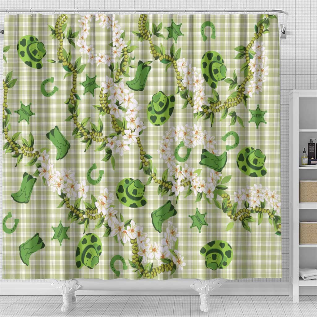 Mokihana Maile Ilima Leis Paniolo Palaka Shower Curtain Hawaiian Omaomo Ala Spirit LT9 - Polynesian Pride