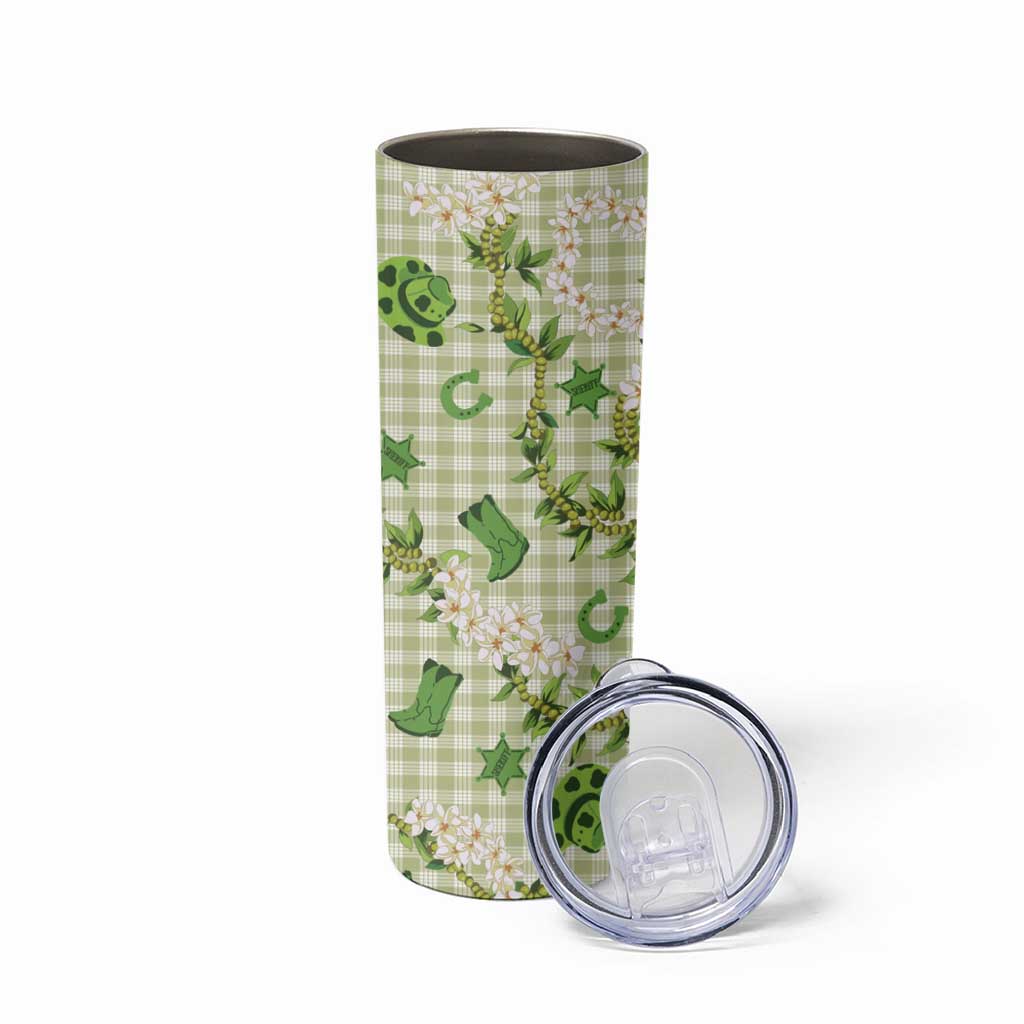 Mokihana Maile Ilima Leis Paniolo Palaka Skinny Tumbler Hawaiian Omaomo Ala Spirit LT9 - Polynesian Pride