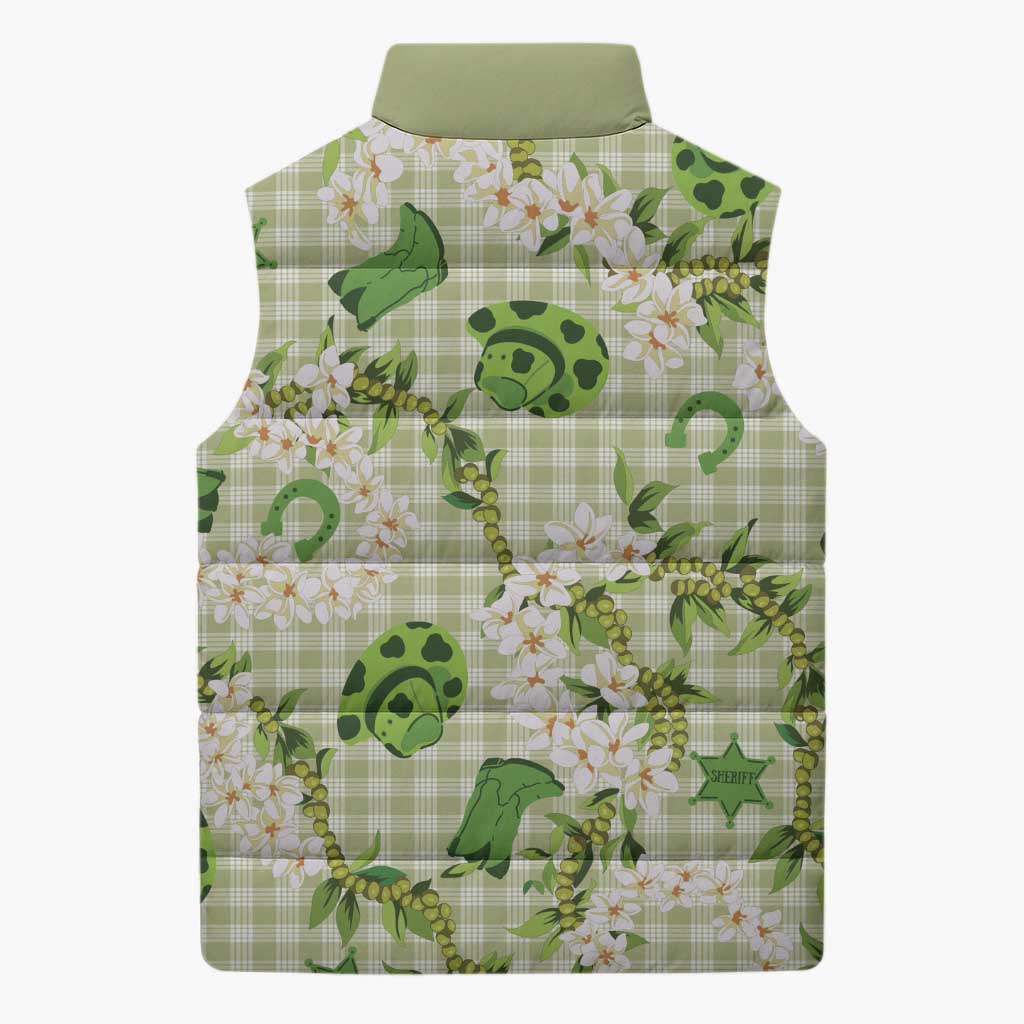 Mokihana Maile Ilima Leis Paniolo Palaka Sleeveless Puffer Jacket Hawaiian Omaomo Ala Spirit LT9 - Polynesian Pride
