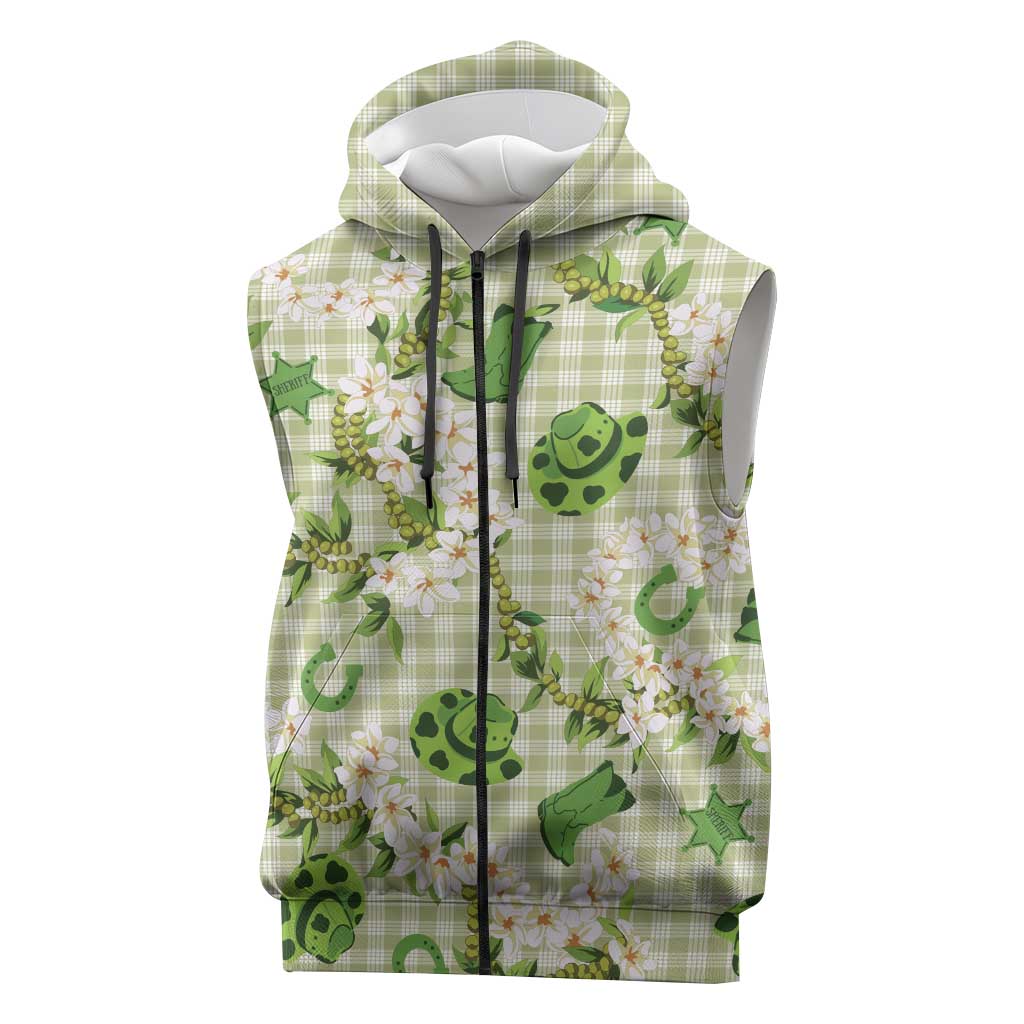 Mokihana Maile Ilima Leis Paniolo Palaka Sleeveless Zip Hoodie Hawaiian Omaomo Ala Spirit - Polynesian Pride