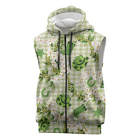 Mokihana Maile Ilima Leis Paniolo Palaka Sleeveless Zip Hoodie Hawaiian Omaomo Ala Spirit LT9 Green - Polynesian Pride