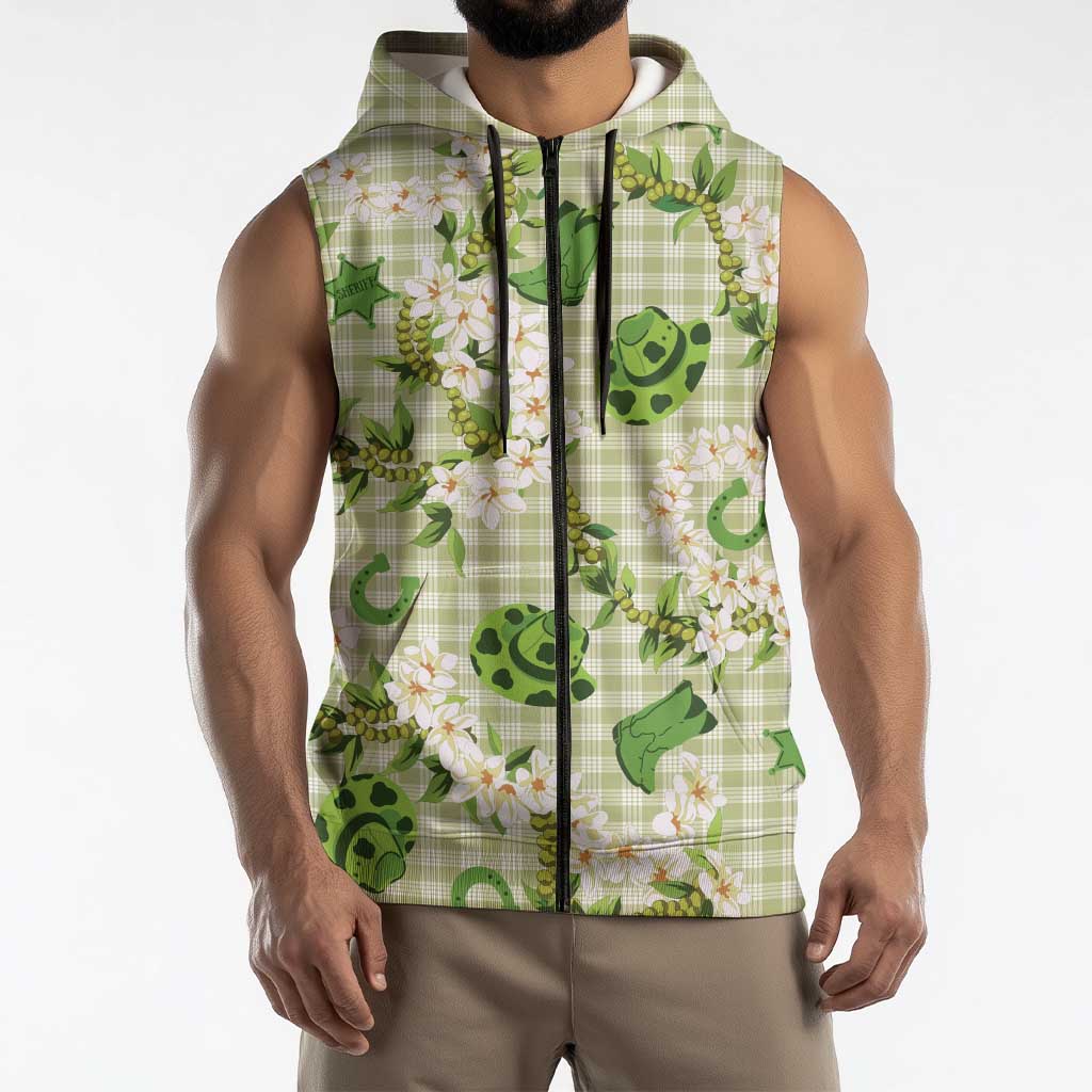 Mokihana Maile Ilima Leis Paniolo Palaka Sleeveless Zip Hoodie Hawaiian Omaomo Ala Spirit LT9 - Polynesian Pride