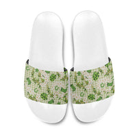 Mokihana Maile Ilima Leis Paniolo Palaka Slide Sandals Hawaiian Omaomo Ala Spirit LT9 Green - Polynesian Pride