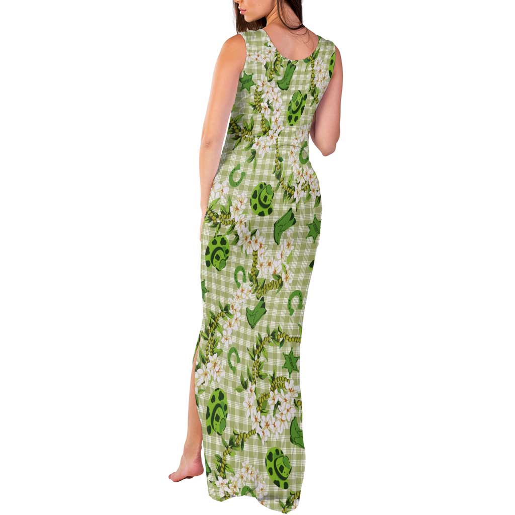 Mokihana Maile Ilima Leis Paniolo Palaka Tank Maxi Dress Hawaiian Omaomo Ala Spirit LT9 - Polynesian Pride