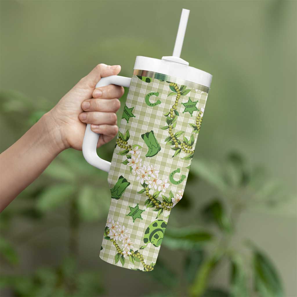 Mokihana Maile Ilima Leis Paniolo Palaka Tumbler With Handle Hawaiian Omaomo Ala Spirit LT9 - Polynesian Pride