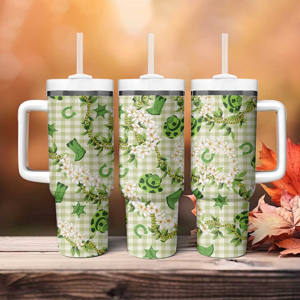 Mokihana Maile Ilima Leis Paniolo Palaka Tumbler With Handle Hawaiian Omaomo Ala Spirit LT9 - Polynesian Pride