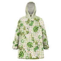 Mokihana Maile Ilima Leis Paniolo Palaka Wearable Blanket Hoodie Hawaiian Omaomo Ala Spirit LT9 One Size Green - Polynesian Pride