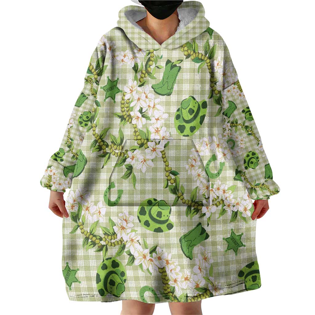 Mokihana Maile Ilima Leis Paniolo Palaka Wearable Blanket Hoodie Hawaiian Omaomo Ala Spirit LT9 - Polynesian Pride