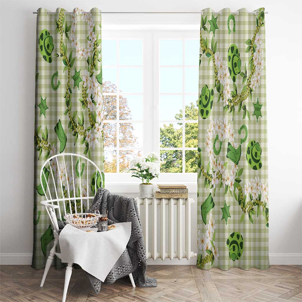 Mokihana Maile Ilima Leis Paniolo Palaka Window Curtain Hawaiian Omaomo Ala Spirit - Polynesian Pride