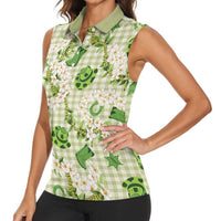 Mokihana Maile Ilima Leis Paniolo Palaka Women Sleeveless Polo Shirt Hawaiian Omaomo Ala Spirit LT9 - Polynesian Pride