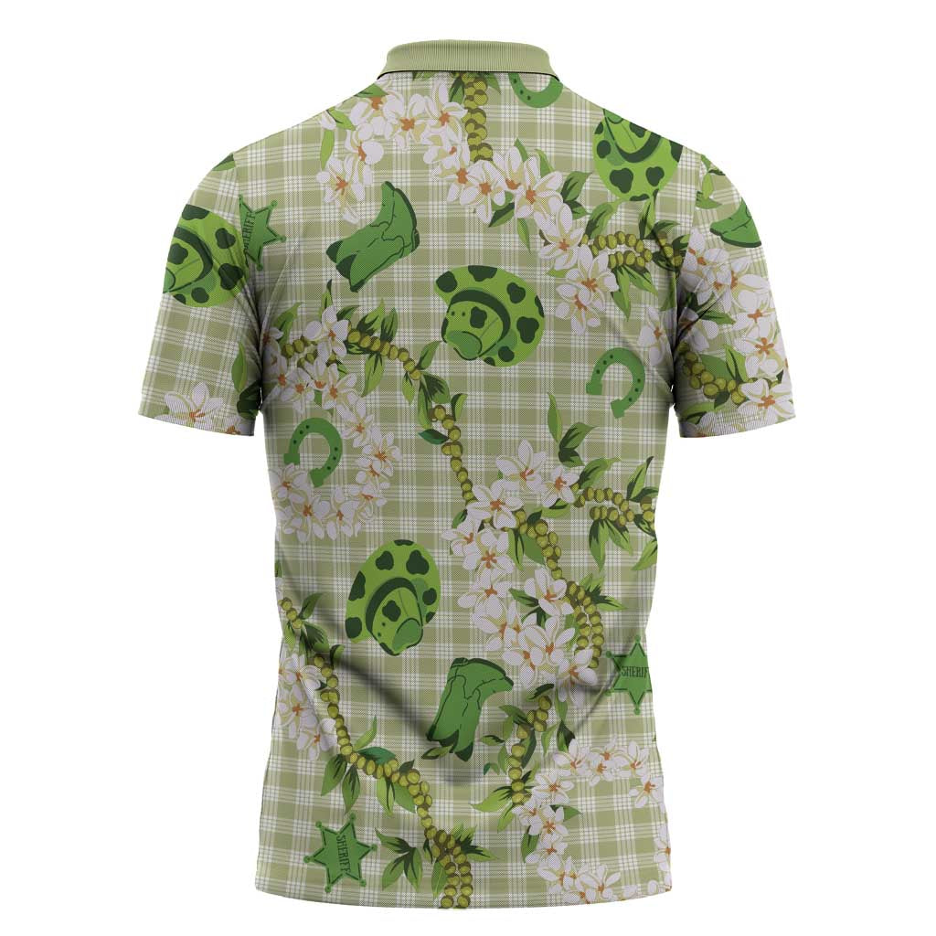 Mokihana Maile Ilima Leis Paniolo Palaka Zipper Polo Shirt Hawaiian Omaomo Ala Spirit LT9 - Polynesian Pride
